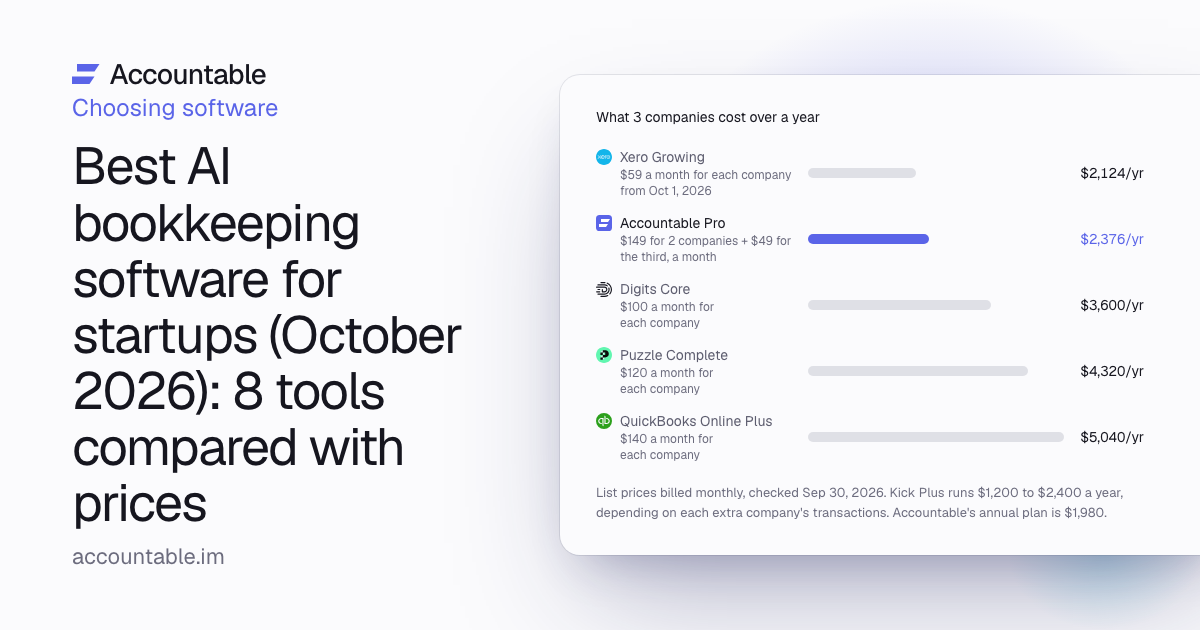 Best AI bookkeeping software (October 2026): 8 tools
